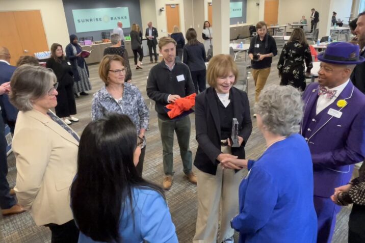 Senator Tina Smith meeting with MN CDFI Coalition members